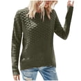thumbnail image 1 of Chandails pour Femmes Chandails à la Mode pour Femmes Chandail d'Hiver Décontracté Couleur Unie Col Rond Manches Longues Tricoté Rayé Ample, 1 of 3