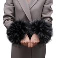 thumbnail image 2 of Tnobhg 1 Pair Faux Fur Cuff Sleeve Fluffy Luxury Soft Solid Color Windproof Warm Elastic Women Girls Universal Winter Wrist Warmer Cover, 2 of 8