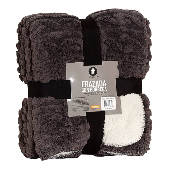 Frazada Home Trends Borrega De Jacquard Lisa +Borrega, Costura De Látigo