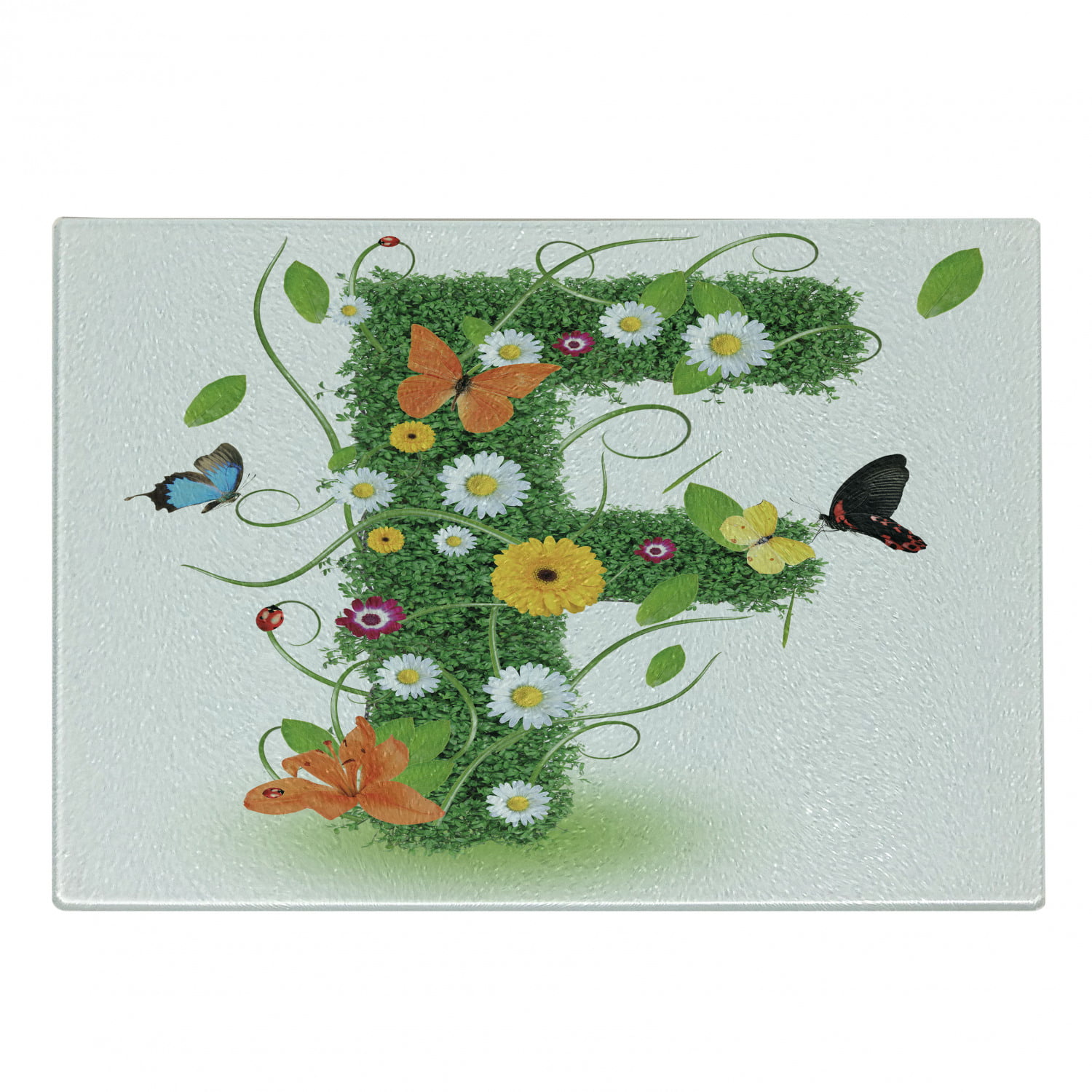 Details about   Glass Chopping Cutting Board Fresh Green Tropical Exotic flowers and leaves 