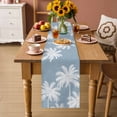 thumbnail image 2 of Light Blue Palm Trees Table Runner 108 Inches, Farmhouse Tropical Summer Beach Bed Runner Dresser Scarves Tabletop for Indoor Outdoor Parties/Ceremony/Banquet, 13"x 108", 2 of 9