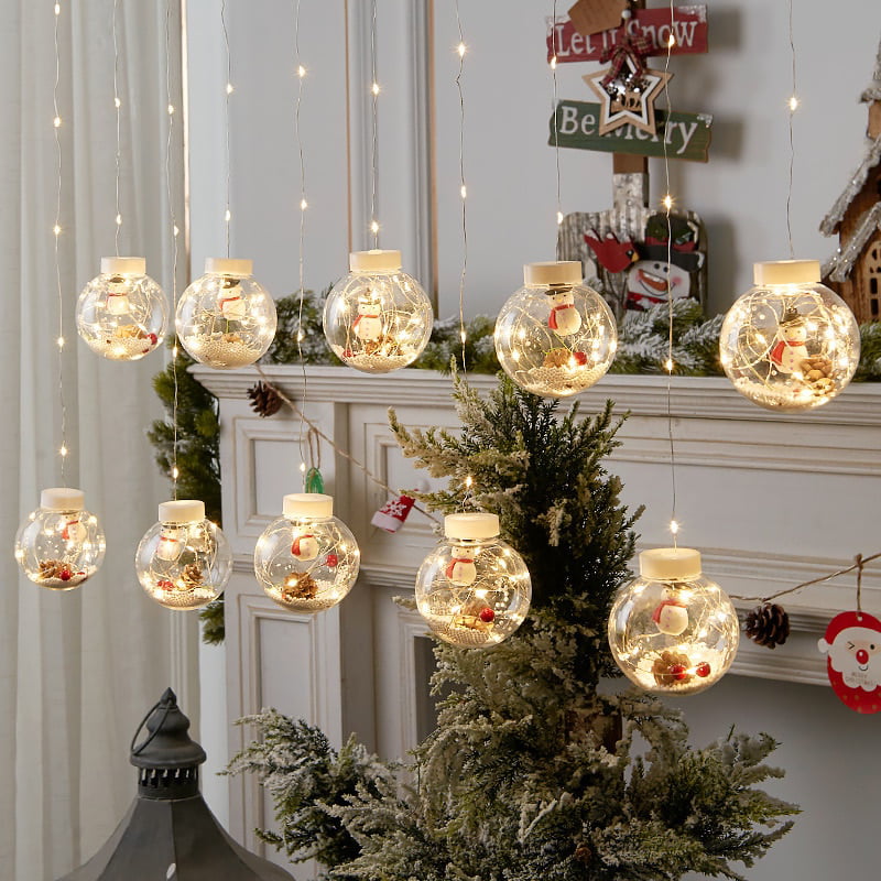 6Pcs Colorful decorative Christmas tree ball ornaments RGB powder painted LED 
