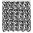 thumbnail image 3 of Ambesonne Leaf Shower Curtain, Vintage Lace Style Gothic, 69"Wx75"L, Black White, 3 of 3