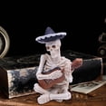 thumbnail image 4 of Happydeer Mini Halloween Skeleton Figurines Resin Guitar/Accordion/Violin Player Skeleton Statue Halloween Collectible Decoration for Home Office Desk Decor (Type C), 4 of 13