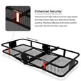thumbnail image 4 of ARKSEN 60" x 20" x 6" Hitch Mount Cargo Carrier Folding Angled Shank Basket W/ Cargo Net Fit 2" Receiver 500LBS Capacity, 4 of 7