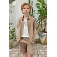 thumbnail image 4 of Arshiner Boys Summer Beach Outfits 2 Piece Casual Button Down Shirt and Shorts Set Vacation Texture Sets, 4 of 7