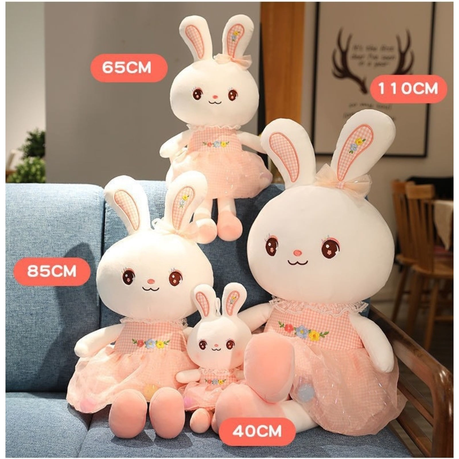Cute Dress Bunny Plush Toy Soft Stuffed Rabbit Doll Gift Plush Animal Toy Decoration