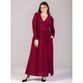 thumbnail image 2 of Plus Size V Neck Long Sleeve Side Slit Maxi Dress, 2 of 10
