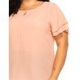 thumbnail image 5 of Women's Plus Size Flowy Flutter Sleeve Blouse with Keyhole Neckline, 5 of 6