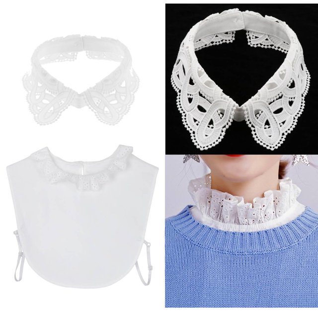 2x cuello desmontable para mujer de imitación de encaje floral con cuello de imitación Hugo Collar falso de mujer