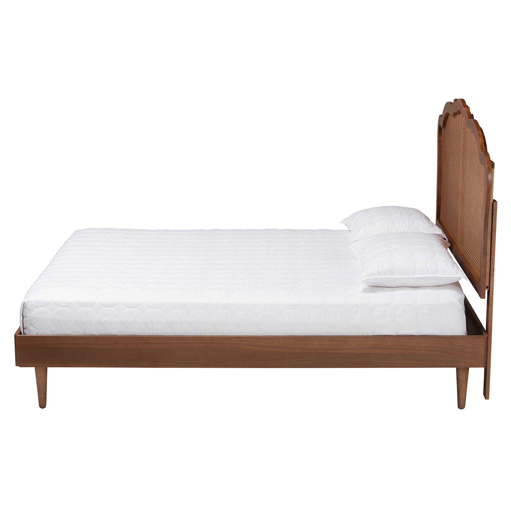 Baxton Studio Camden Mid-Century Platform Bed, King, Walnut Brown