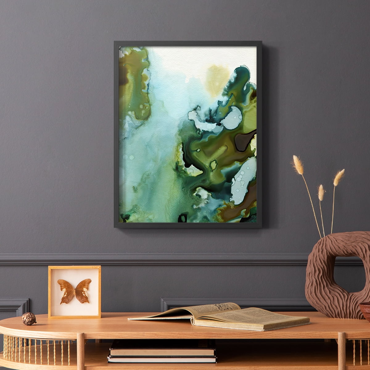Water and Earth I Framed Print in Black Solid Wood 16 x 20 Framed Print