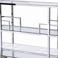 thumbnail image 3 of Benjara 39 Inc Stainless Steel Wine Rack with Glass Shelves, Silver, 3 of 5