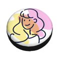 thumbnail image 2 of Waterproof Spare Wheel Cover, Simple Colorful Woman Pattern Adjustable Wheel Cover For Jeep Trailer RV SUV Car, 14 inch, 2 of 8