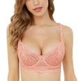 thumbnail image 2 of Guoeappa Women's Lace Balconette Bra Underwire Non-Padded Soft Cup Comfort Everyday Bras, 2 of 6