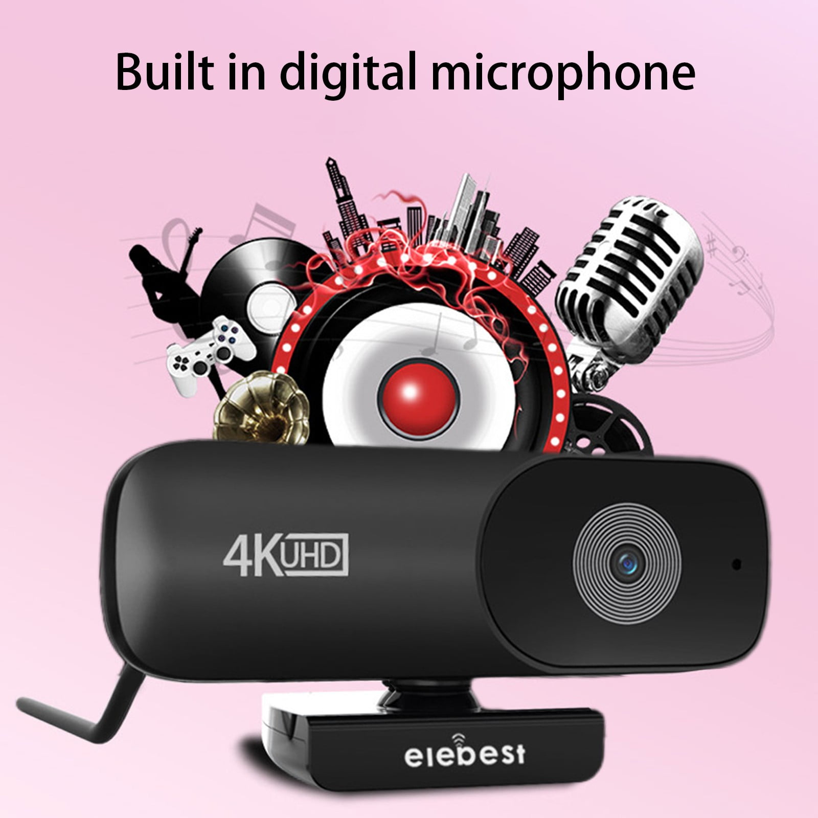 Kcavykas 4K High-definition Computer Camera Autofocus 1080p Network High-definition Live Streaming Device USB Computer Camera for School Office Supplies Holiday Gift Finder