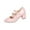 Pink, variant on Xfvqtps Womens Pointed Toe Pumps Block Heel Mary Janes Glossy Patent Leather Dress Shoes with Buckle Strap Comfortable Office Heels for Work