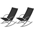 thumbnail image 1 of vidaXL Garden Rocking Chairs 2 pcs Steel and Textilene Black, 1 of 5