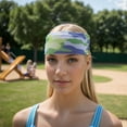 thumbnail image 6 of Unique Bargains 1 Pc Camouflage Print Headband for Yoga Blue Green White, 6 of 6