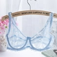thumbnail image 2 of LEEYNEER Women‘s Sexy Lace Bra Non-Padded Underwire See Through Unlined Bra Mesh Sheer Plunge Low Cut Bralettes, 2 of 5