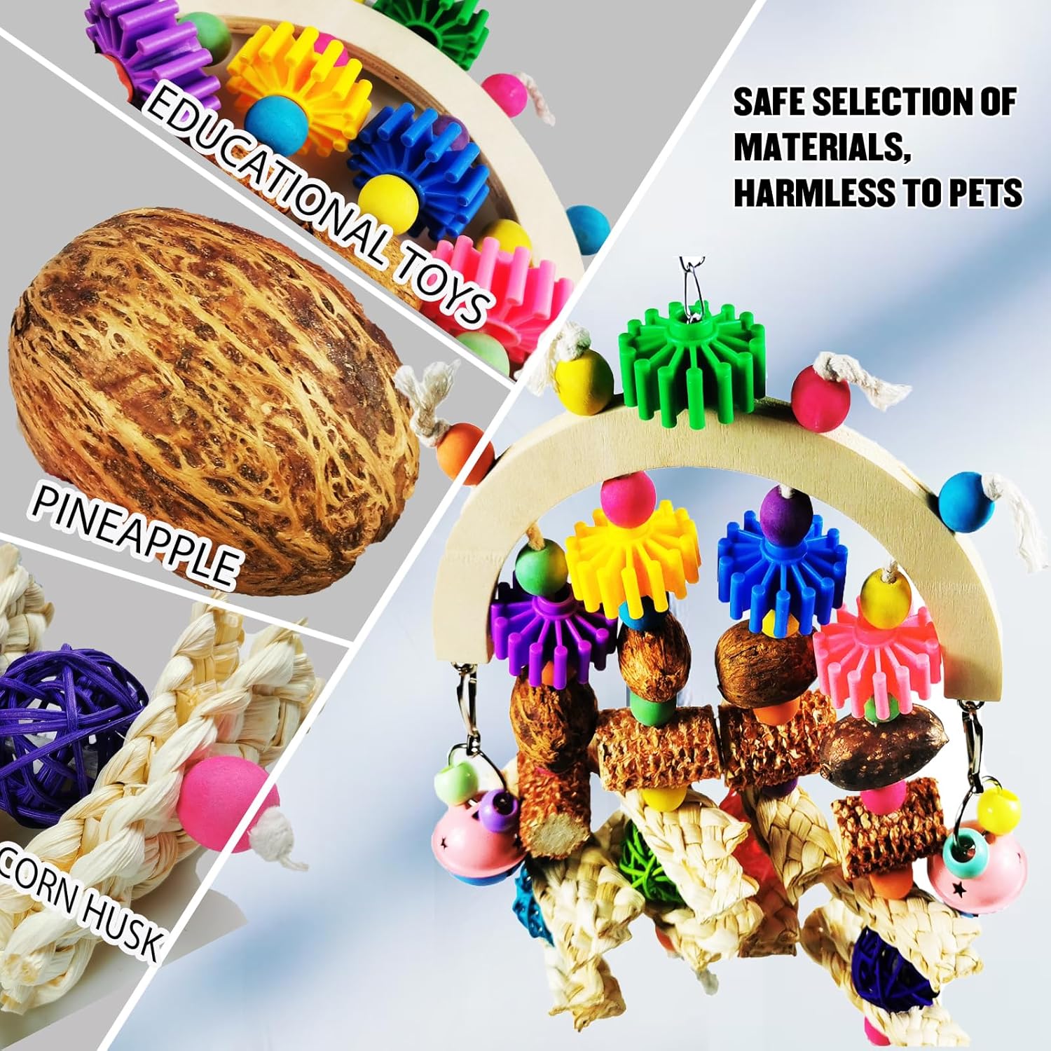 Bird Toys - Natural Corncob Wooden Mango Solid Chew Toys for Parrots