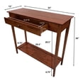 thumbnail image 2 of Solid Bamboo 2-Tier Console Table with Drawer Mahogany, 2 of 4