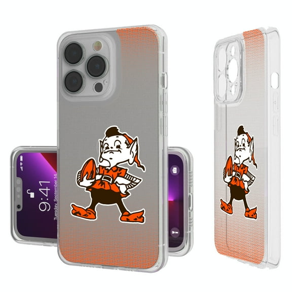 Cleveland Browns Linen Logo iPhone Clear Case
