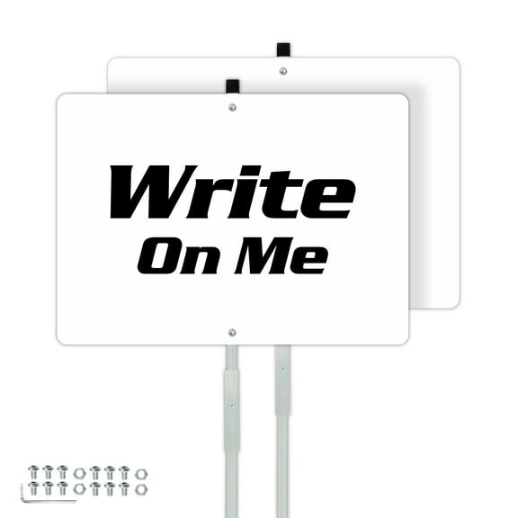 Faittoo Blank Metal Sign with 42" Stake, 2-Pack 14 x 10 Inches Rust Free Aluminum