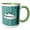 Green/White, variant on 3drose, Image of White Speed Boat on Aqua Weathered Wood, 15oz Two-tone Yellow Mug