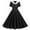 hwj# Black41, variant on Huowey Women'S Dress Peter Pan Collar V Neck Short Sleeved Double- High Waist Ruffle Solid Color Retro A-Line Flare Skater Stylish Flowy Long Uniform Dresses,Black,XL