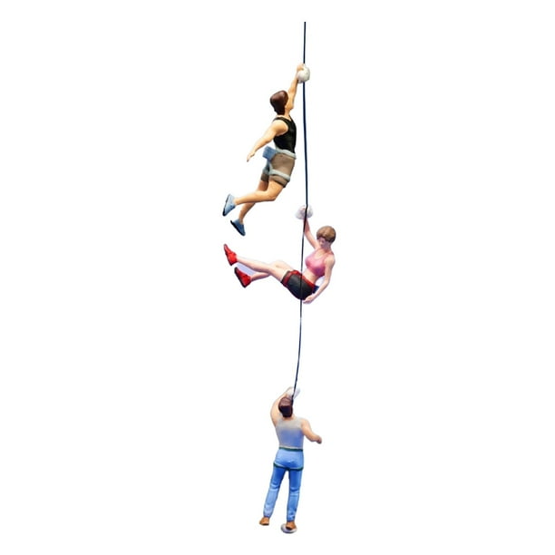 3 figuras en miniatura a escala 1:64, figuras de personas en miniatura, escalada en roca