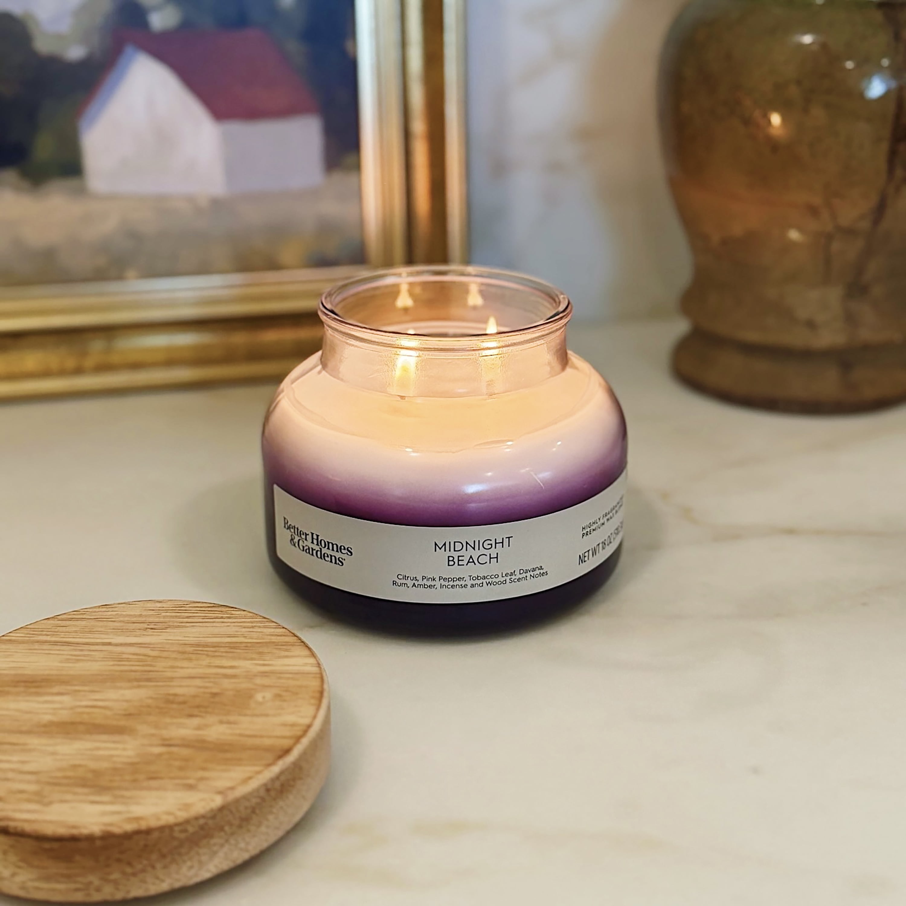Better Homes & Gardens Midnight Beach Scented 2-Wick Ombre Jar Candle 18oz.