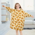 thumbnail image 4 of Wearable Blanket Hoodie for Kids Croissant Flannel Hooded Blanket with Pockets and Sleeves Suitable for Boys and Girls, 4 of 7