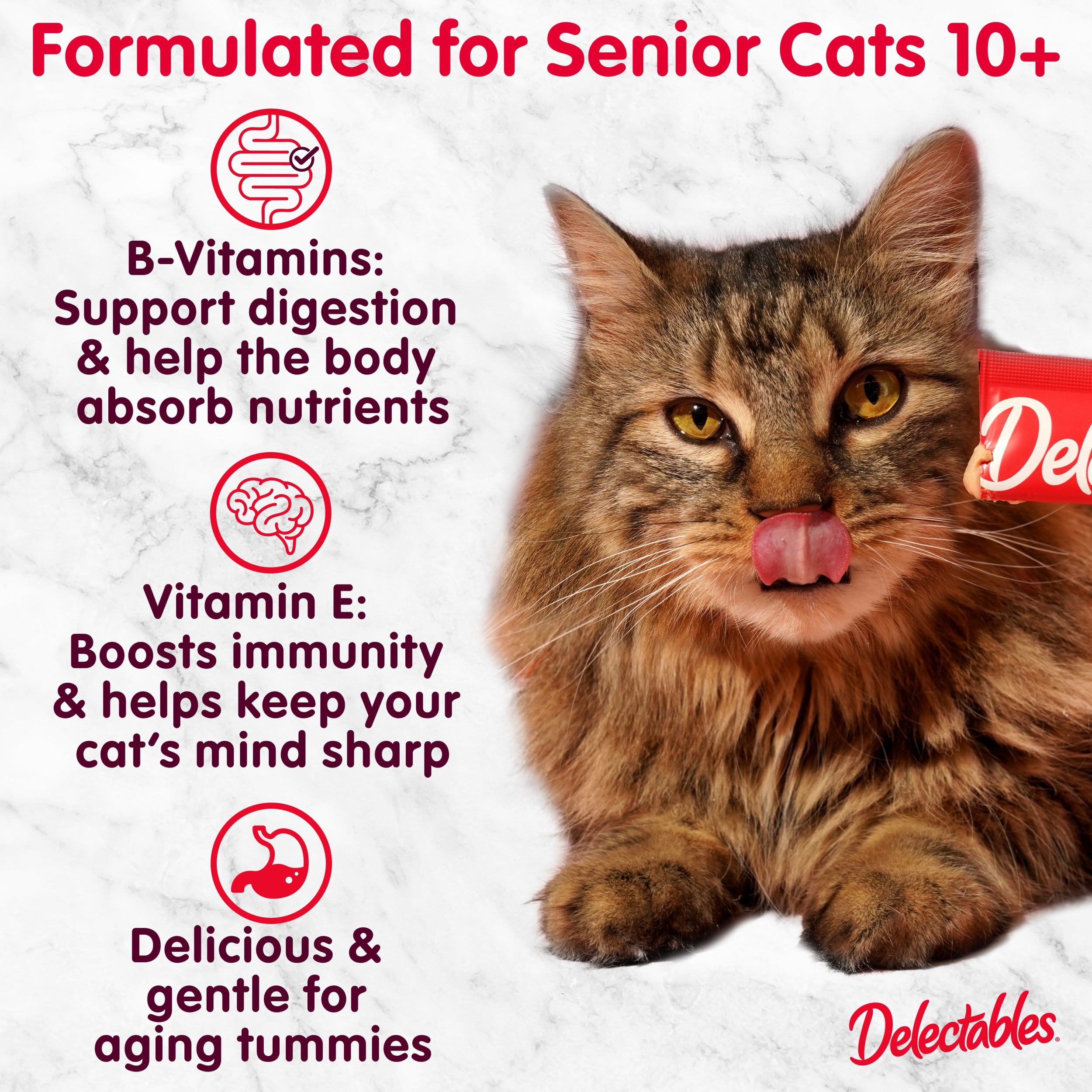 (4 pack) Delectables Squeeze Up Senior 10+ Chicken and Tuna Variety Pack Lickable Cat Treats, 0.5-oz tube, 20 Count