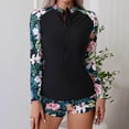 thumbnail image 6 of vigerkar Women Two Piece Rash Guard Long Sleeve Zip Front Swimsuit UPF 50+ Swimwear Surf Suit (Black, M), 6 of 8