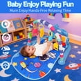 thumbnail image 3 of Baby Play Mat Baby Gym,Funny Play Piano Tummy Time Mat Baby Mat with 5 Infant Sensory Baby Toys, Music and Lights Boy & Girl Gifts for Newborn Baby 0-12 Months,Blue, 3 of 6