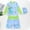 Light Blue3, variant on Boys 3 Piece Rash Guard Swimsuit Long Sleeve Cute Shark Print Swimwear with Trunks and Sun Hat UV 50 Rash Guard Swim Sets