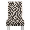 thumbnail image 6 of COEQINE Dining Chair Slipcovers Set of 1, Machine Washable Stretchable Chair Covers for Dining Chairs, Universal Fit Polyester Spandex for Stain & Scratch Protection, Zebra Print Beige, 6 of 7