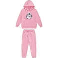 thumbnail image 4 of SYMOID Boys Hoodie and Jogger Set 2-Piece Pink Ghost Floral Print Tracksuit, Soft Polyester Play Clothes with Elastic Cuffs for Kids to Youth,Size 10 T, 4 of 5