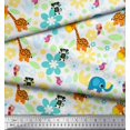 thumbnail image 2 of Soimoi Poly Georgette Fabric Floral,Bird & Animal Cartoon Print Fabric by The Yard 52 Inch Wide, 2 of 3