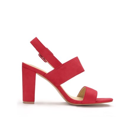 red block heel slingback