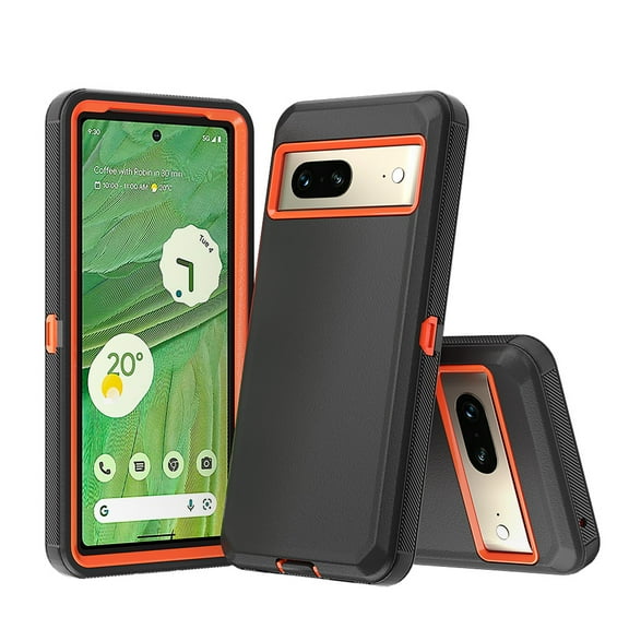 NIFFPD Pixel 7 Pro Case, Shockproof Drop protection Phone Case for Google Pixel 7 Pro Case Black&Orange