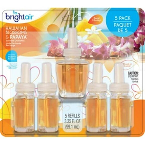 Bright Air BRI900668 Huile Parfumée Plus Chaude Recharge de Désodorisant - Pack de 5