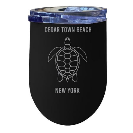 

Cedar Town Beach New York 12 oz Black Laser Etched Insulated Wine Stainless Steel