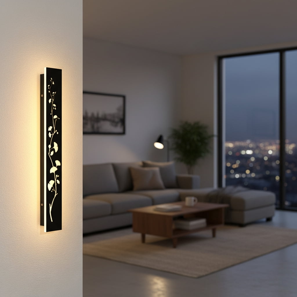 1 Pack 23.6inch-Black waterproof outdoor wall light, modern outdoor LED long wall light waterproof wall light, porch light, outdoor 3000K wall light, suitable for villas, courtyards, gardens, garages