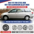 thumbnail image 2 of (Set of 4)16" Steel Wheel Hubcaps 2004-2010 Toyota Sienna,Wheel Rim Cover,Snap on Car,ABS+PC,Chrome, 2 of 7