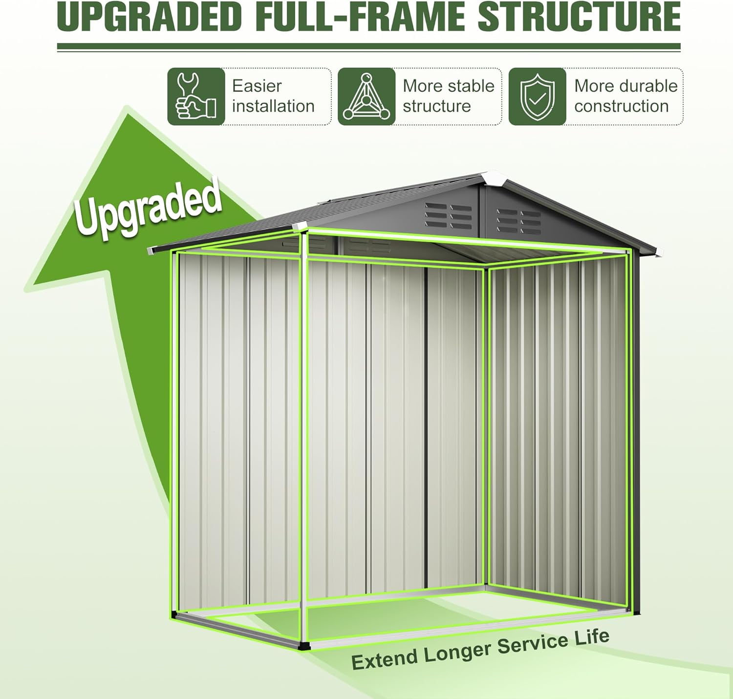 4×6 Ft Metal Outdoor Storage Shed,Waterproof with Lockable Door for Backyard, Patio, Garden, Dark Grey