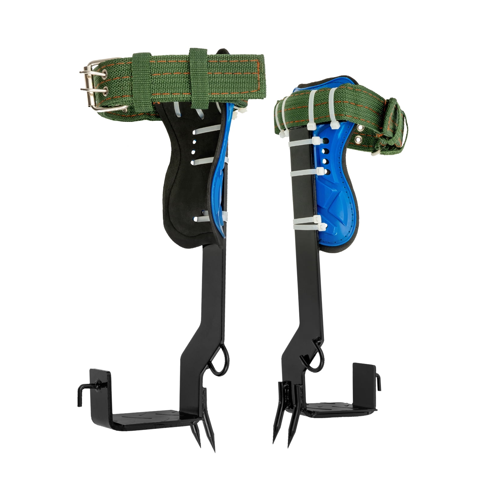 220.46 Lbs Safety Belt Rope Black&Blue Safety Lanyard Tree/Pole Climbing Spike Set with 2m Safety Belt