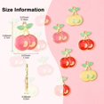 thumbnail image 4 of 12Pcs 3 Colors Light Gold Plated Alloy Enamel Pendants with Glitter Powder Cherry Charms Mixed Color 21x17x2mm Hole: 1.8mm 4pcs/color, 4 of 9