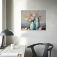 thumbnail image 4 of COMIO Blue Beach Ocean Floral Bathroom Decor Coastal Seaside Painting Canvas Print for Bathroom Living Room Bedroom Kitchen and Office Wall Decor, 4 of 5